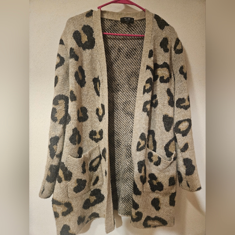 Leopard Print Open Front Cardigan